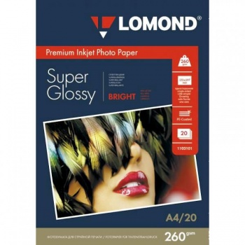 Фотобумага Lomond для струйной печати  Суперглянцевая A5, 20л./260г.