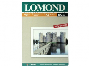Фотобумага Lomond для струйной печати Односторонняя, Матовая A3, 100л./90г.
