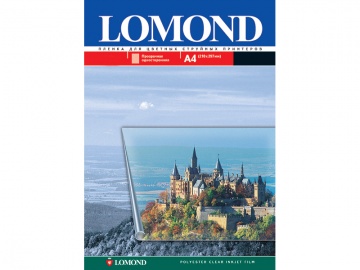 Плёнка Lomond для струйной печати Прозрачная, Самоклеящаяся А4, 25л.