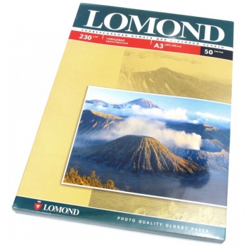 Фотобумага Lomond для струйной печати Односторонняя, Глянцевая A3, 50л./230г.